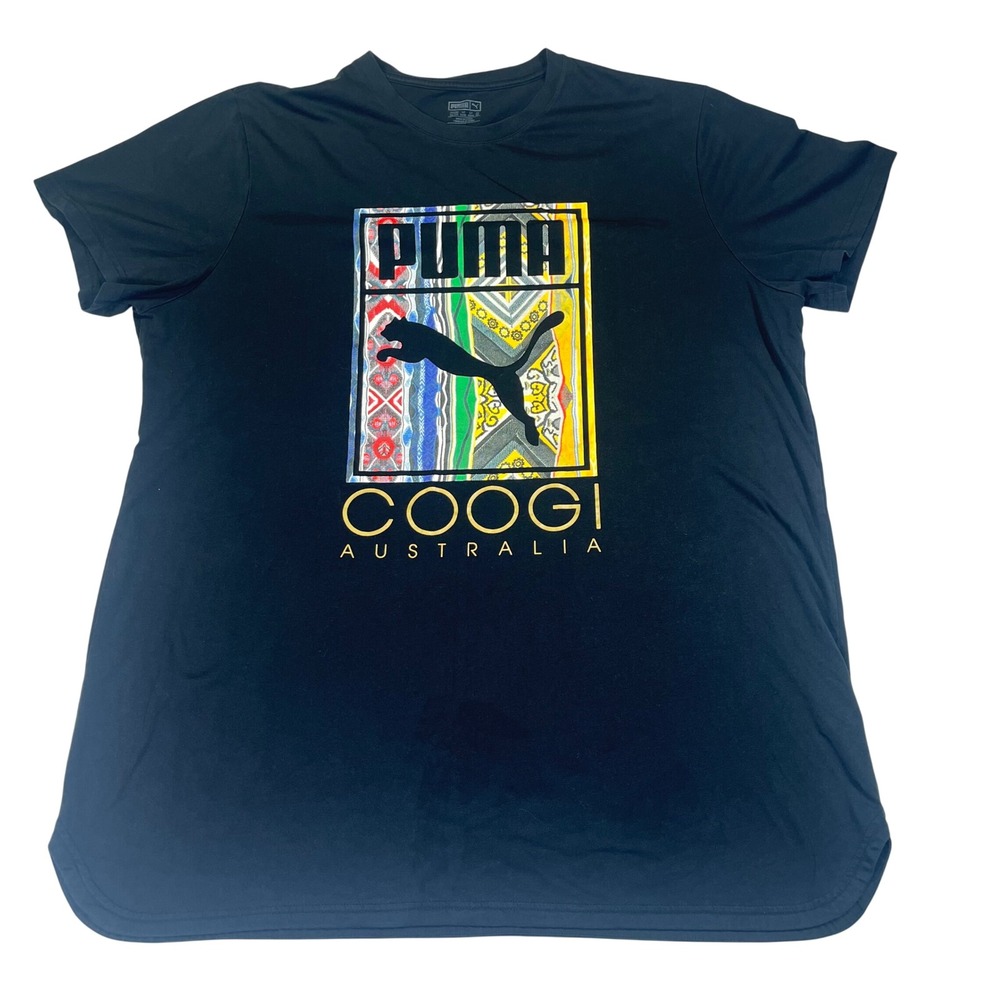 Coogi x Puma Collab T-Shirt Black Graphic Tee Streetwear Hip Hop Vintage 90s 3XL